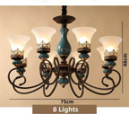 Vintage Iron Ceramic Chandelier Dining Room