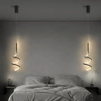 Lámpara colgante LED espiral nórdica para dormitorio