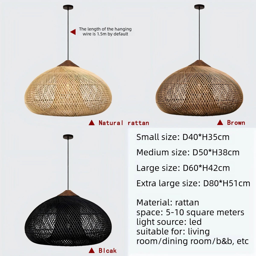 Bohemian Rattan Pendant Light for Dining Room
