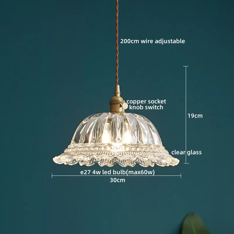 Lámparas colgantes LED con interruptor de perilla IWHD para cocina, pasillo, sala de estar, dormitorio, cristal transparente, lámpara colgante nórdica, araña