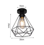 Industrial Iron Geometric Pendant Light for Dining