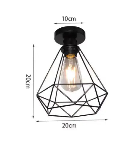 Industrial Iron Geometric Pendant Light for Dining