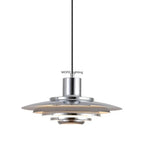 Minimalist Iron Pendant Light with Chrome Accent