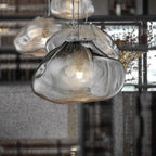 Lámpara colgante nórdica de cristal con diseño de nube
