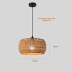 Lámpara colgante de mimbre bohemio - Lámpara colgante de mimbre trenzado