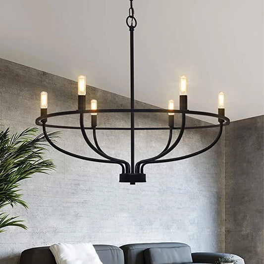 Iron Circle Chandelier Pendant Light