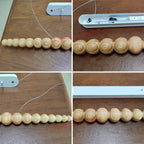 Modern Wood Bead Linear LED Pendant Light for Dining Table and Kitchen Island