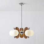 Retro Glass Pendant Light with Amber Accents