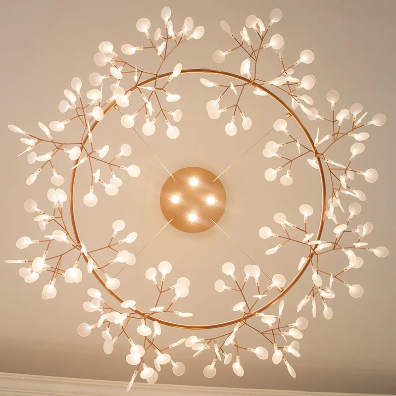 Nordic Modern Iron Chandelier Firefly Round Pendant
