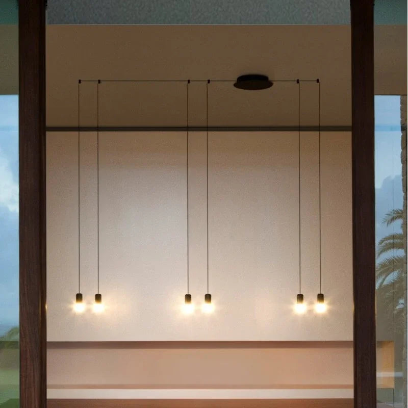 Nordic Iron Pendant Light Multi-Drop Hanging Lamp