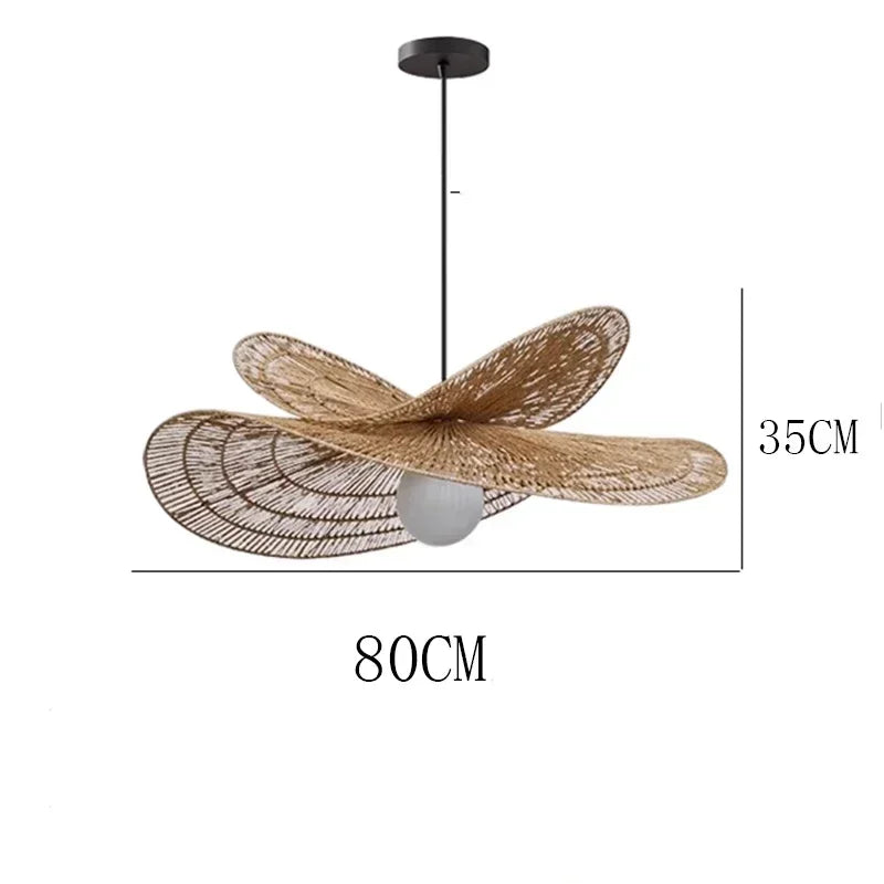 Bohemian Rattan Pendant Light for Bedroom