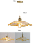 Vintage Flower Glass Pendant Light Collection with Brass Fitting for Bedroom