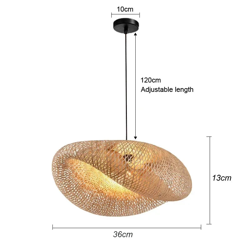 Bohemian Bamboo Rattan Pendant Light Woven