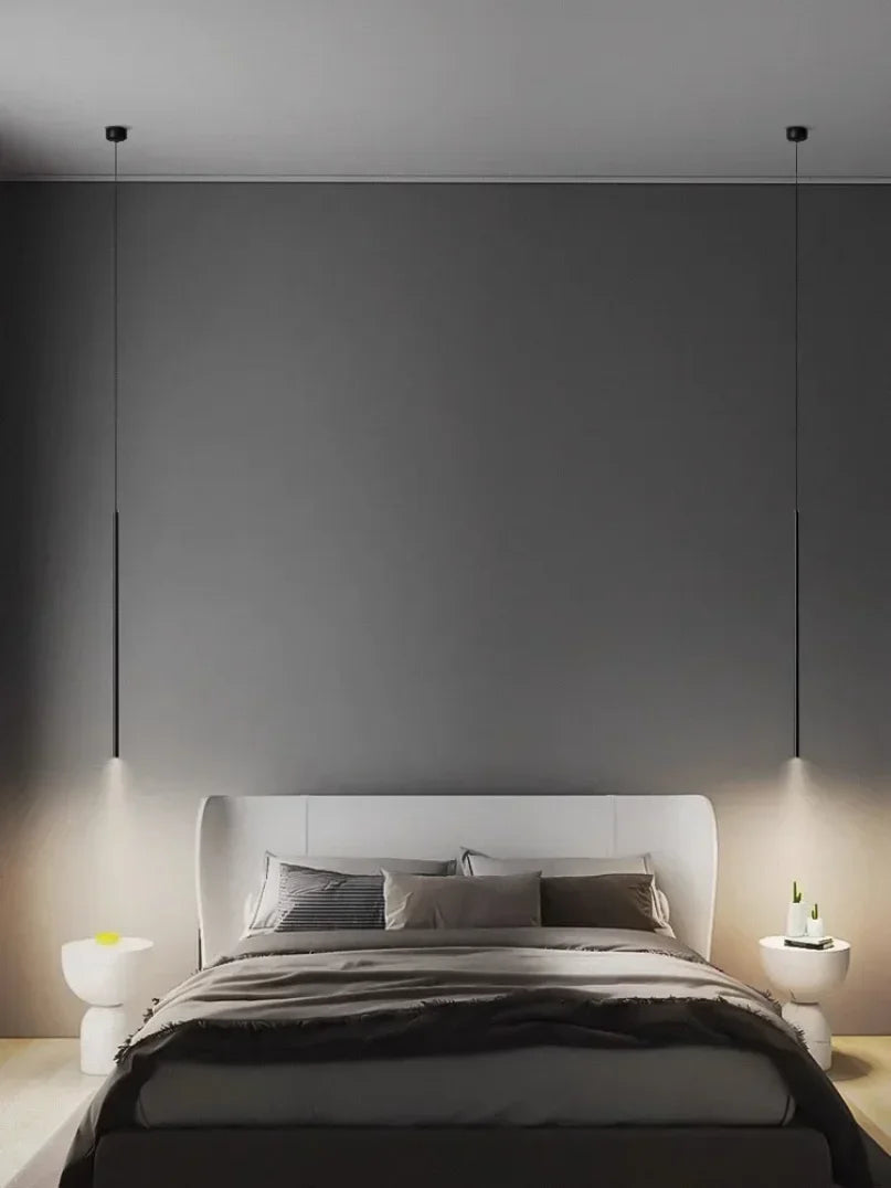 Lámpara colgante minimalista de hierro para mesita de noche de dormitorio