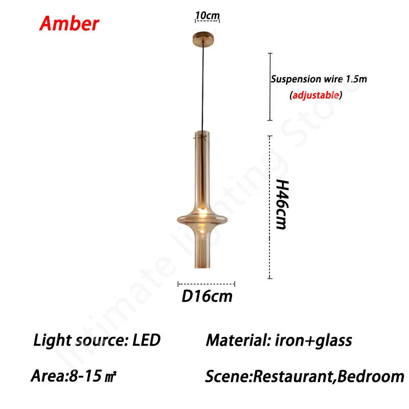 Nordic Glass Tube Pendant Light Minimalist Design