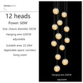 Starry Glass Ball Cluster Chandelier for Staircase in Smoky Gray and Cognac