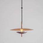 Minimalist Iron Pendant Light with Marble Detail