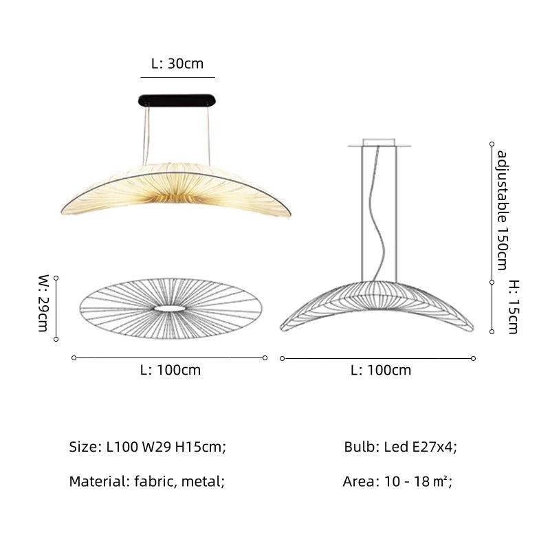 Nordic Fabric Pendant Light for Dining Room
