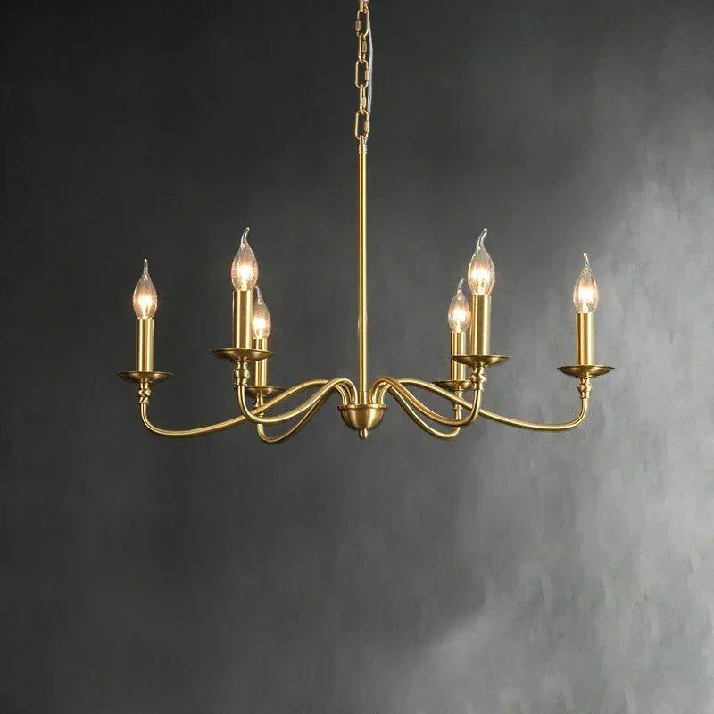 Retro Gold Crystal Chandelier - Dining Room Light