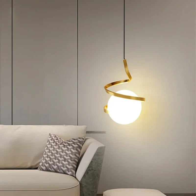 Lámpara colgante minimalista de hierro para dormitorio y sala de estar