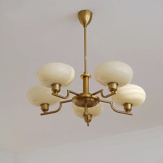 Retro Glass Ball Pendant Light Iron Chandelier