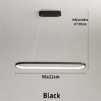 Lámpara colgante LED minimalista con diseño de tira ovalada