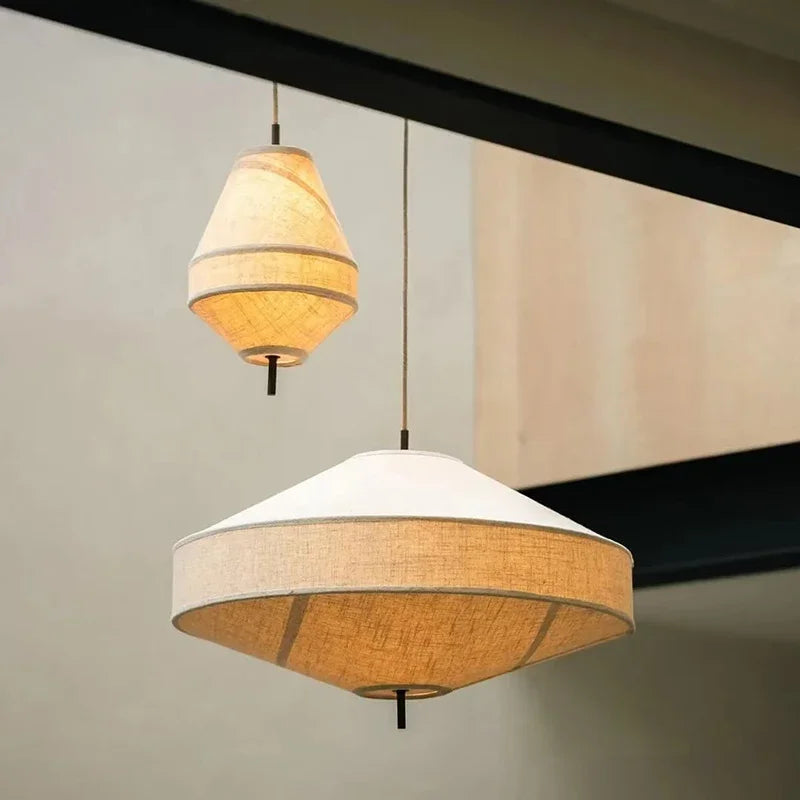 Minimalist Fabric Pendant Light with Iron Frame