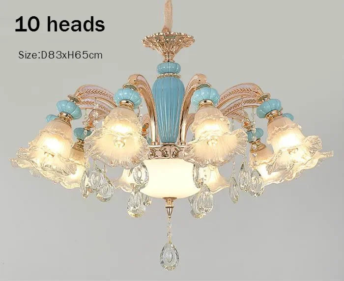 Modern Nordic Ceramic Chandelier with Crystal Drops