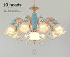 Modern Nordic Ceramic Chandelier with Crystal Drops
