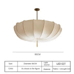 European Cream Fabric Pumpkin Pendant Light for Dining Room and Hotel