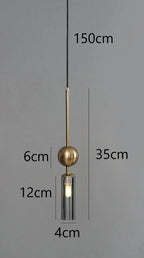 Nordic Light Luxury Pendant Lights Gold Black Iron Art Chandeliers LED Restaurant Bedroom Bedside Glass Decoration Hanging Lamp