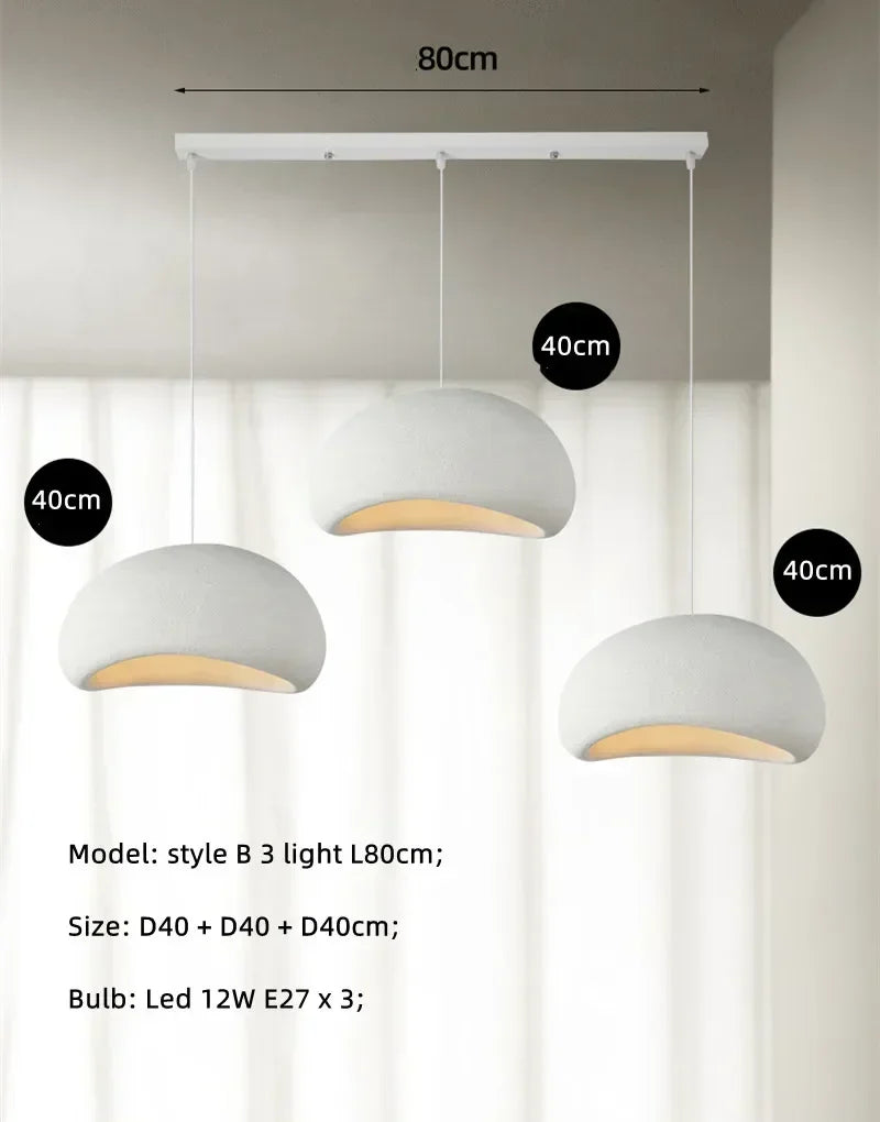 Minimalist White Resin Pendant Light for Dining Room