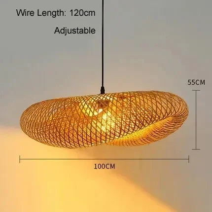 Bohemian Bamboo Rattan Pendant Light Woven