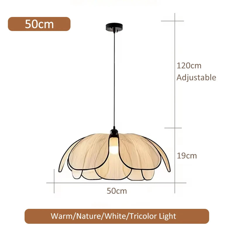 Nordic Fabric Pendant Light with 3 Color Temperature