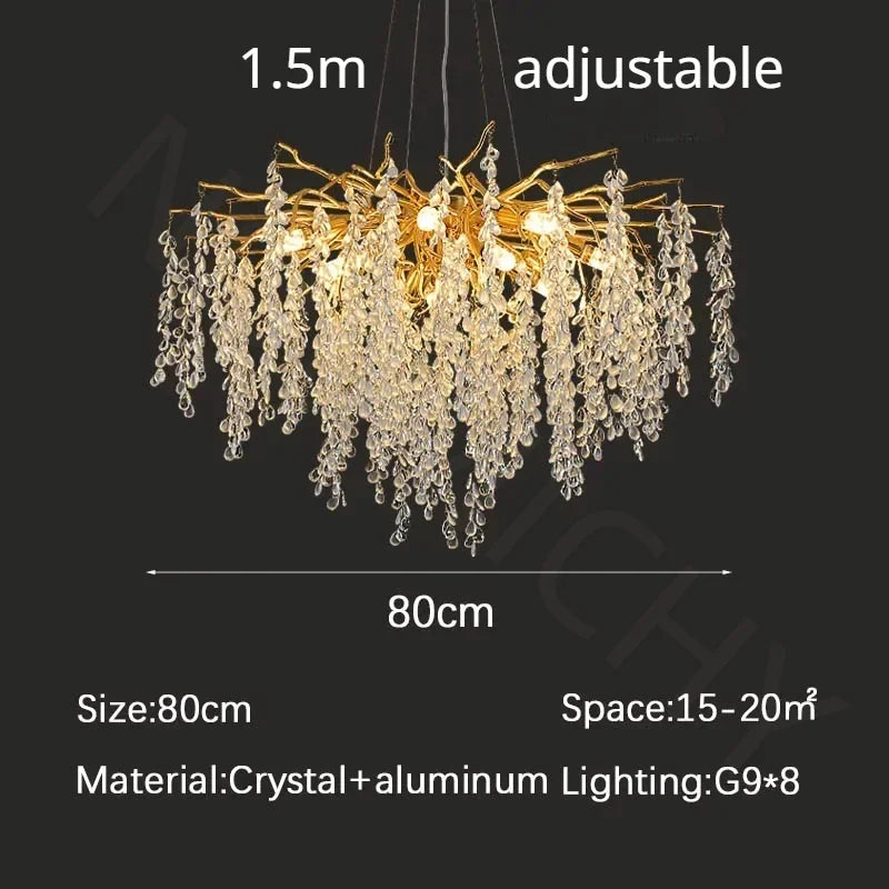 Modern Branch Crystal LED Chandelier Pendant