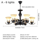 Vintage Iron Glass Pendant Chandelier Retro Loft