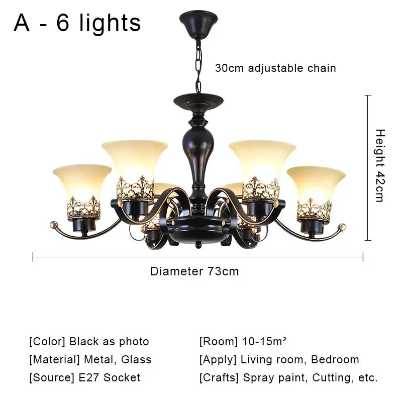 Lámpara colgante de araña vintage de cristal para iluminación interior de sala de estar, dormitorio, cocina, candelabros retro, accesorios de iluminación tipo loft
