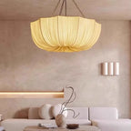 Retro Iron Chain Ceiling Lamp Japanese Fabric Chandelier Living Dining Room Bedroom Pendant Lamps Lustre Hanging Light Fixture