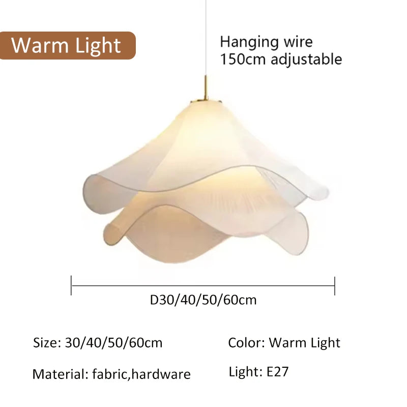 Nordic Fabric Pendant Lamp - Minimalist Hanging Light