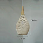 Lámpara colgante de ratán tejida a mano estilo wabi-sabi
