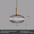 Lámpara colgante de cristal nórdico con acabado de cobre