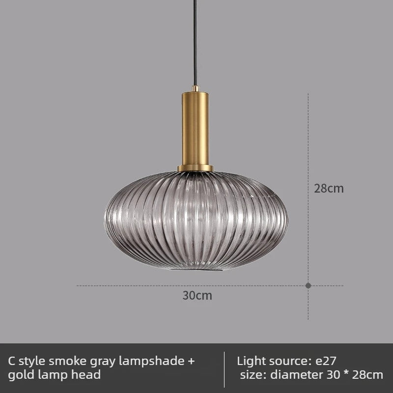 Nordic Glass Pendant Light with Copper Finish