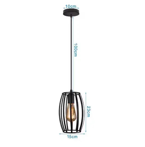 Industrial Iron Geometric Pendant Light for Dining