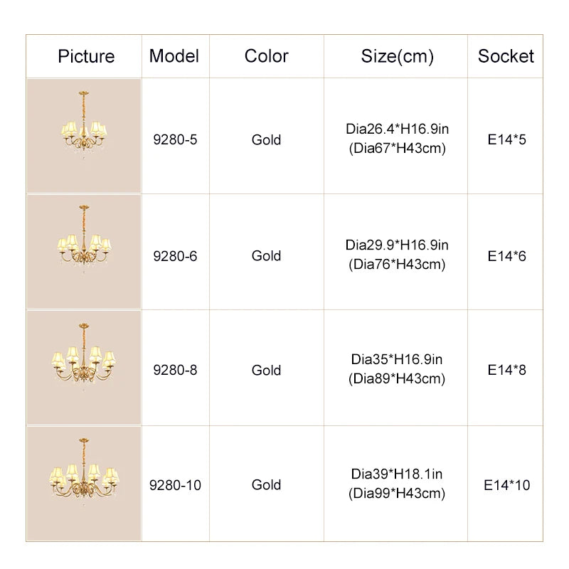 Gold Crystal Chandelier Pendant Light for Living Room