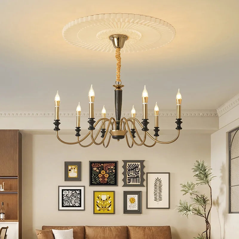 Lámpara colgante contemporánea de creatividad francesa para salón, comedor, dormitorio, hotel, villa, cafetería, candelabro LED de arte sencillo para el hogar
