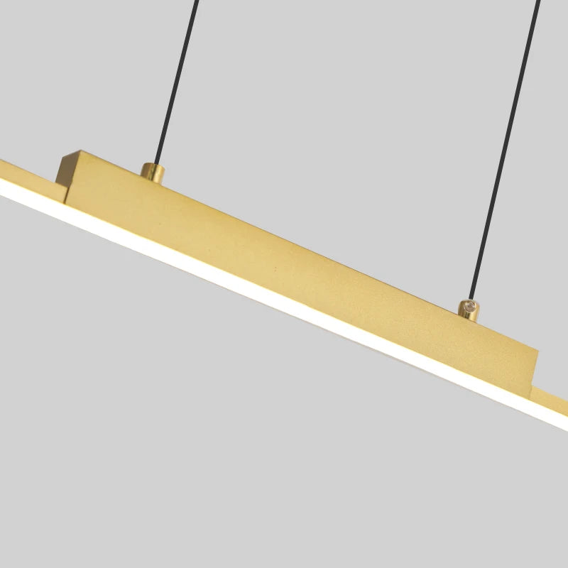 Lámpara Colgante Minimalista Dorada de Hierro para Comedor