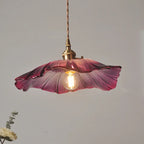 Lámpara colgante nórdica de cristal con forma de flor para dormitorio