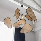 Modern Rattan Petal LED Pendant Lamp