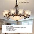 Modern Glass Chandelier with Iron Frame