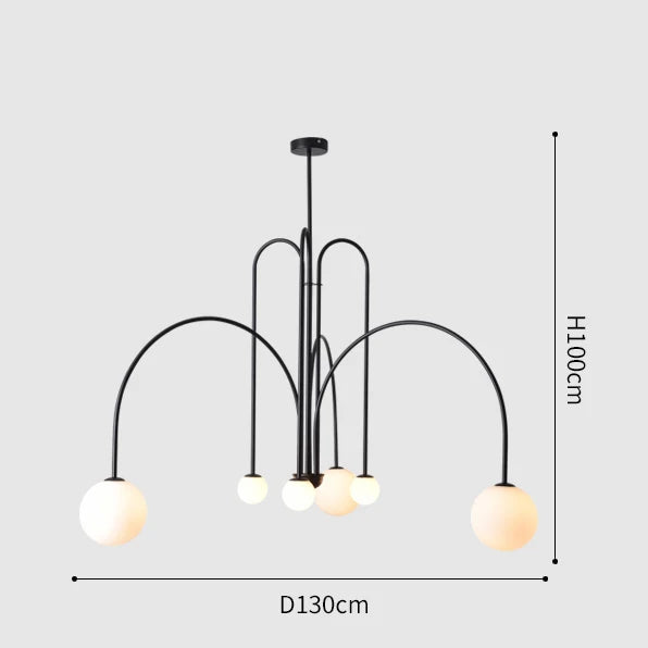 Nordic Minimalist Pendant Light for Living Room Restaurant Lamp Cafe Clothing Store Art Black Gold Red Chandelier